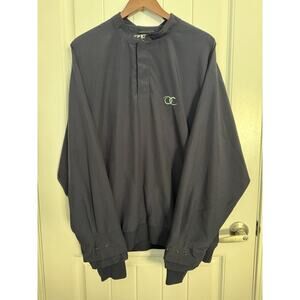 Zero Restriction Pullover Mens Large Black Golf Wind Jacket Lightweight